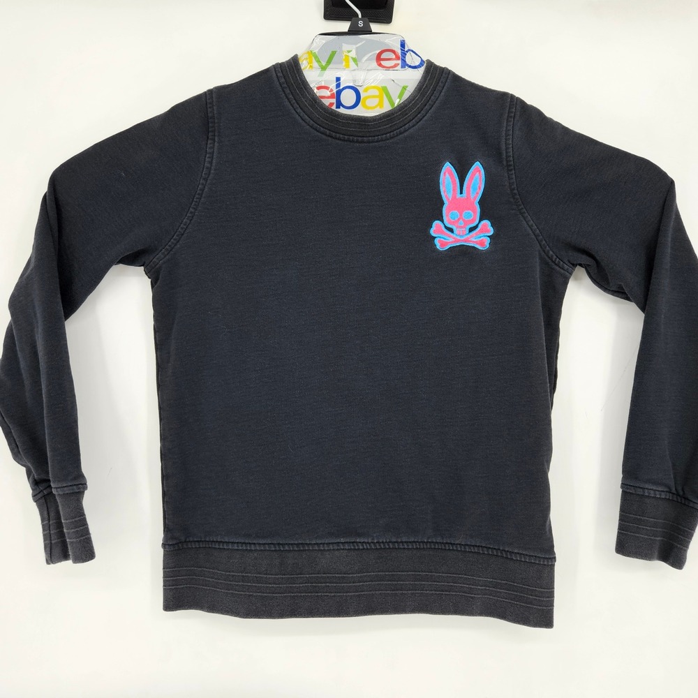 Psycho Bunny Sweater‎ Mens XXS Sweatshirt Black Long Sleeve Pullover Casual